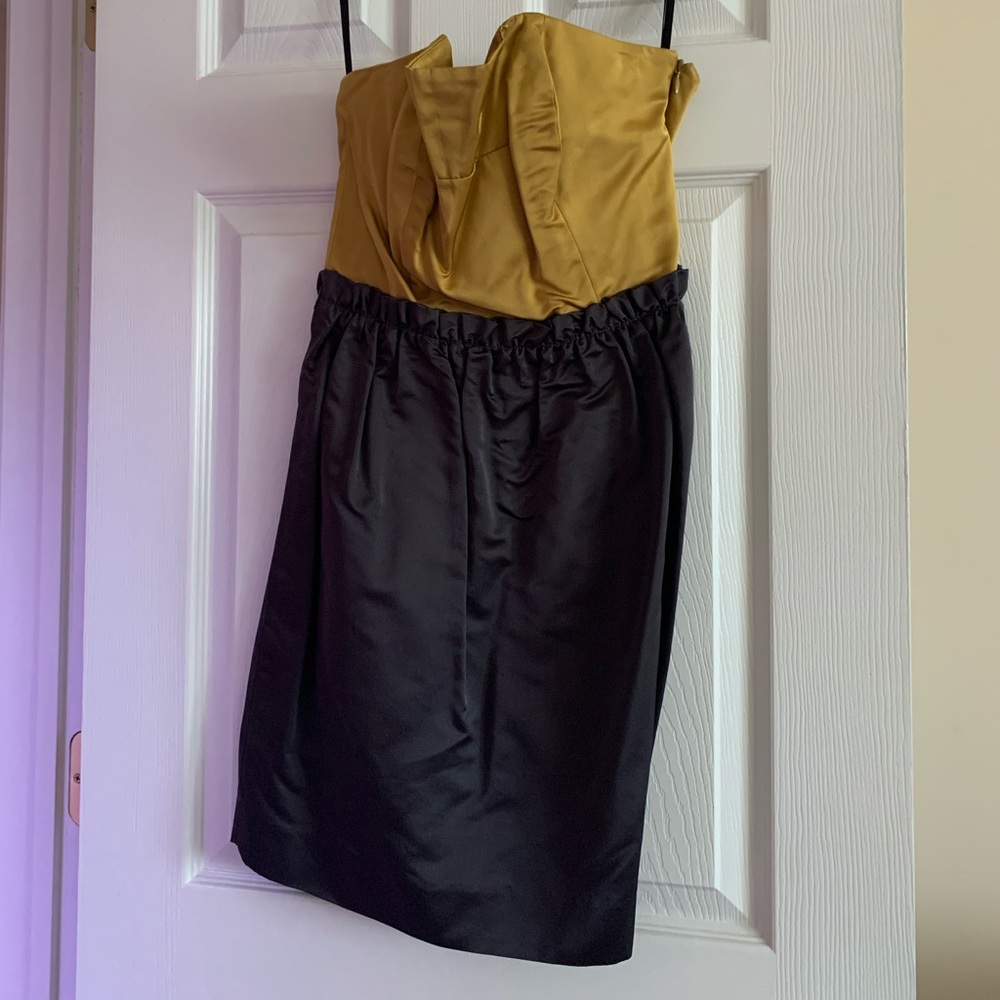 Cocktail dress mustard/grey